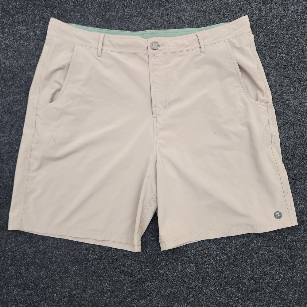 Free Fly Mens Sz 40 Hybrid Shorts Khaki Solid Stretch Quick Dry Outdoor Comfort